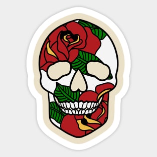 Roses Skull Sticker